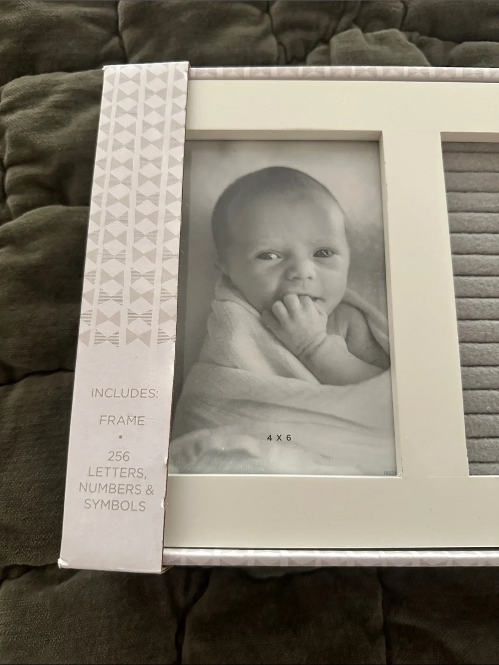 Hallmark White Frame with Gray Felt Letter Board 256 letters,symbols,and number